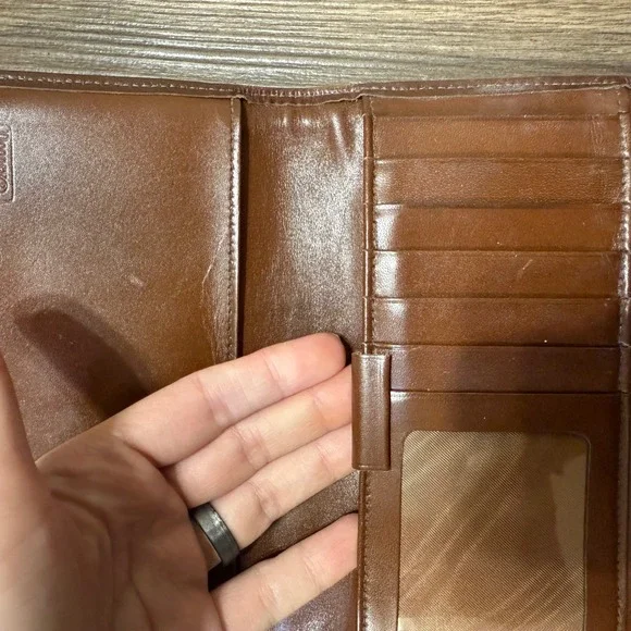 Vintage Dooney & Bourke Wallet Black Tan Checkbook - Picture 9 of 15